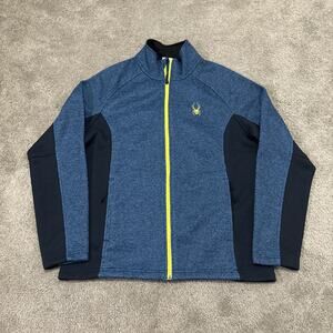 Men’s Spyder Foremost Blue Full Zip Heavyweight Core Sweater Jacket Size Large